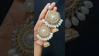 Diy kundan stone earrings ✨ #earrings #shorts #diy #handmade #viral