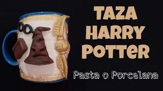 Tutorial Taza Decorada temática Harry Potter. Pasta Flexible o Porcelana Fría.
