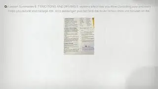 Lesson Summaries 6. 7 EMOTIONS AND DRIVING 6. motions affect how you drive.Controlling your emotions