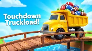 Dump Trucks Rescue Footballs! 🚛 Fun Bridge Crossing Adventure for Kids