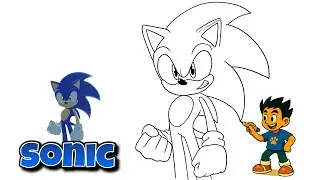 SONIC THE HEDGEHOG Drawing for Beginners | Line Art Tutorial #sonic#sonicthehedgehog