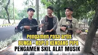 Pengamen skil ukulele dan kendang pipa saat bawakan lagu bunga, unik banget