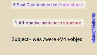Past Countinious tense structures | learn tenses structures #viralvideo 