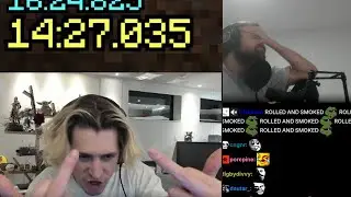 Forsen Reacts to XQC's Minecraft record 14:27