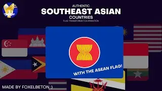 Authentic Southeast Asian Countries Flag Transformation Animation With the ASEAN Flag