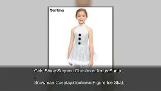 Girls Shiny Sequins Christmas Xmas Santa Snowman Cosplay Costume Figure Ice Skating Roller Skat