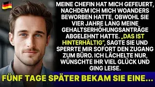 Chefin feuert mich wegen Jobsuche nach 4 Jahren ohne Gehaltserhöhung – sie war nicht vorbereitet...
