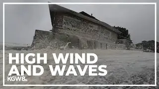 Big waves pound the Oregon coast amid Tuesday’s wind storm