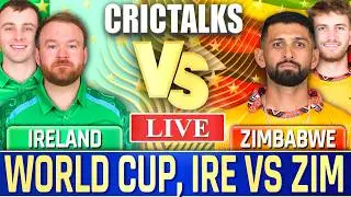 🔴 Live: IRE vs ZIM Live Match Today, World Cup, Cricket Live Scores, Commentary, 1st Innings