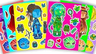 🍀Paper DIY🍀Avatar X Gacha Sticker Book #avatar #doll #paperdiy #gachalife #asmr #avatarfireandash