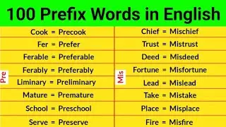100 Prefix Words | Prefix Words in English | Suffix and Prefix