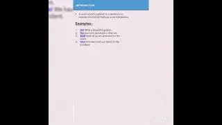 the title of this vedio is interjection