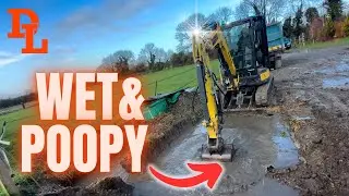 Wet Muck Moving - 3-tonne Digger At Work - Horse Yard Concrete - Golf Ball Hail Stones - Ep 134