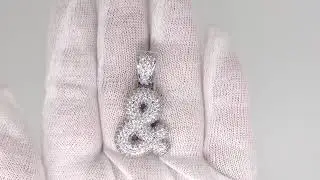 & Ampersand Symbol Rhodium CZ Bling Bling Pendant | Bubble Letters