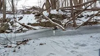 rc crawlers drive on ice, fall through. Exceed madvolt, Exceed madwatt, Element Enduro nightrunner