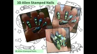 3D Alien Space Reversed Stamped - Pretty Fingers By Robin - Magnetic Effect