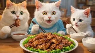 Cat cooks crocodile