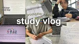 study vlog💻| 72-hour vlog, productive uni days, library sessions, & notetaking, cooking