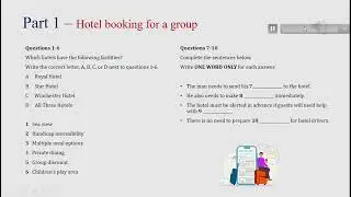 IELTS listening actual test Part 1: Hotel booking for a group (answer+ transcript)
