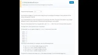 IEEE Code Of Duty IV Camp (Juniors) | Solution of MinMaxDivision problem
