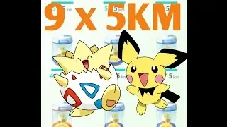 HATCHING 9 x 5KM GEN 2 EGGS! TOGEPI AND PICHU? //POKEMON GO