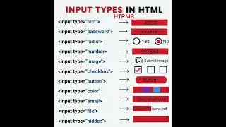 Input Types In HTML  - HTPMR