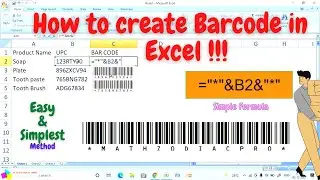 How to crate Barcode in Excel. Easy & Simplest Method