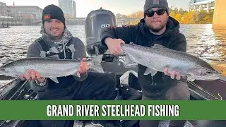 Steelhead Fishing / 6th Street Dam / Grand River Michigan steelhead 2021 / Baitcaster Float Fishing