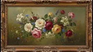 Luxury Oil Painting Bouquet 🌸 Art for TV | Elegant Floral Wall Art in 4K