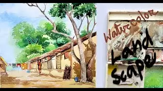 watercolor landscape painting tutorial | #WatercolorWonder#LandscapeMagic #ArtisticAdventure
