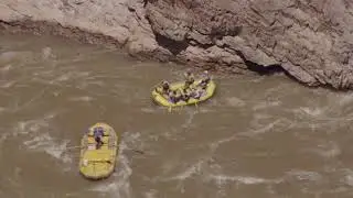 Rafting Aerial View - Royalty Free Stock Footage