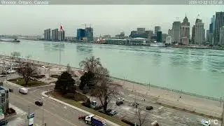 2025-12-22 Morning Segment - Detroit River Live Cam from Windsor, Ontario, Canada