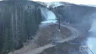 10-15-2022 Loveland Pass, CO - Fall Snow Making Operations - Fall Morning Mountain Scenes
