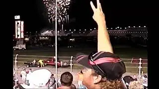 Fans go nuts as Dale Earnhardt Jr. wins Pepsi 400 in 2001- Fireworks the shape of a 