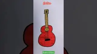 Easy Guitar drawing #easydrawing #stepbystep #drawingideas #music #guitar #piano #pianomusic #short