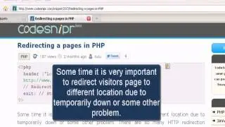 PHP tutorial :Redirecting a pages in PHP