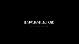 Brendan Stern Demo Reel 2022, Infinite Motion