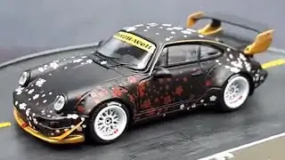 1/64 Porsche 964 RWB Sakura by Time Micro , diecast car model review
