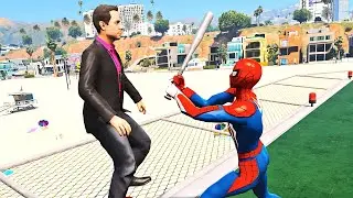 Spider-Man Saves Batman in EPIC GTA 5 Battle