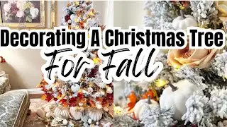 Christmas Tree Decorating Ideas ~ Decorating a fall tree ~ French Country decorating ~ Monica Rose