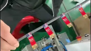 Semi auto flag folding labeling machine dog chew labeler (product diameter 1-2.5cm)for Poland buyer