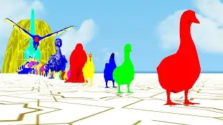 Paint Animals Gorilla Cow Lion Elephant Dinosaurs Fountain Crossing Animal Cartoon