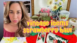 Vintage items Strawberry themed Haul. Season of strawberries