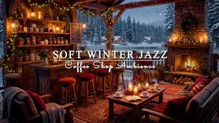LIVE Soft Winter Jazz ☕ Warm Coffee Shop Ambience & Fireplace Background Music