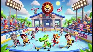 Hockey Rink Runaround 2 BabySharkKidsAlotsofSongs Cartoon Nursery Kids Music