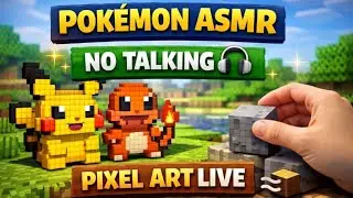 🔴 LIVE | Making Pokemon in Minecraft 🧱🎧 | ASMR Pixel Art Build | Guess the Pokemon
