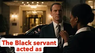 The Black servant acted as if she were straightening a tycoon’s tie to caution him:Stay backyour