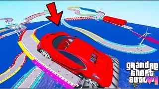 SHINCHAN AND FRANKLIN BATTLED FOR V SHAPED MEGA RAMP PARKOUR CHALLENGE GTA 5 GAMING 