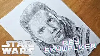 Drawing Ballpoint is Rey (Daisy Ridley) Star Wars | dumit3 arts