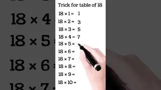 Trick for Maths table of 18, #tabletrick #shorts #short